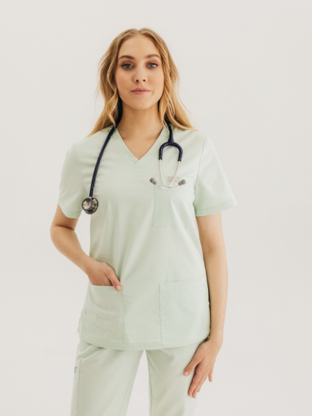 Bluza medyczna damska Basic Aqua Green