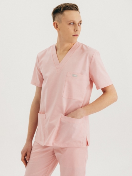Bluza medyczna męska Basic Dusty Pink