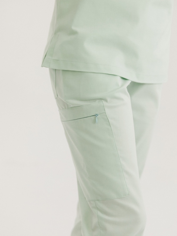 Spodnie medyczne damskie Classic Auqa Green