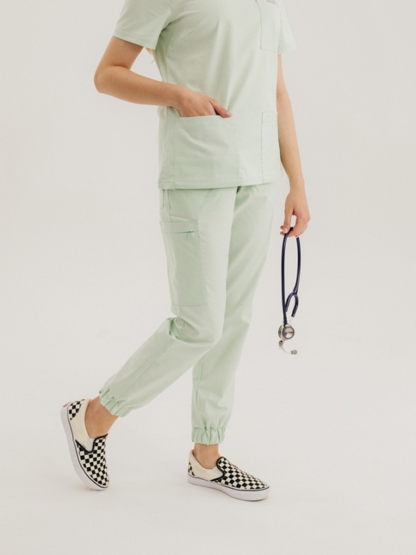 Spodnie medyczne damskie Jogger Aqua Green