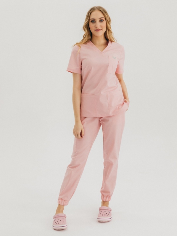 Spodnie medyczne damskie Jogger Dusty Pink