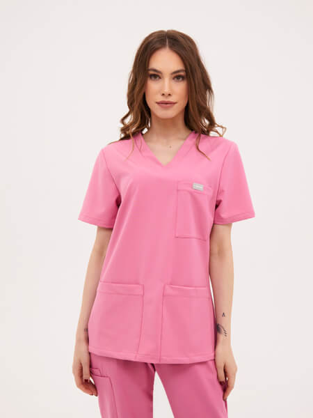 Bluza medyczna damska Basic Candy Pink