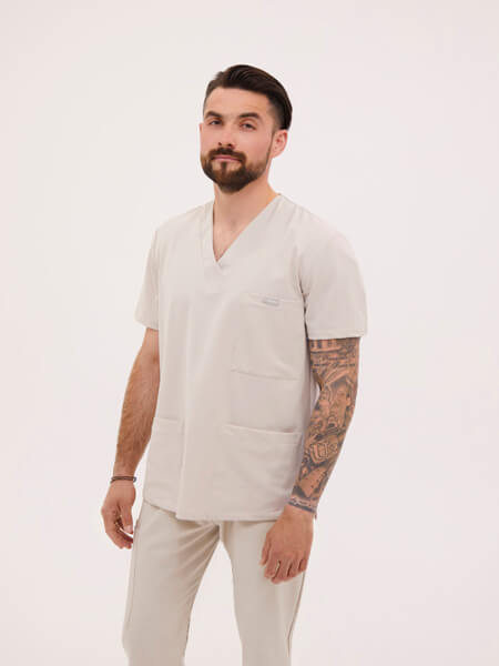 Bluza medyczna męska Basic Snady Beige