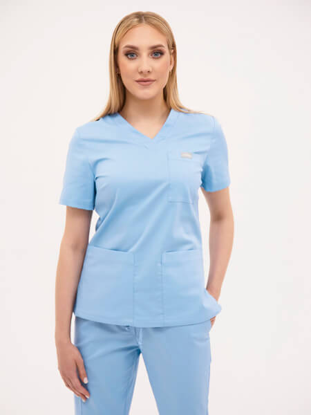 Bluza medyczna damska Basic Baby Blue