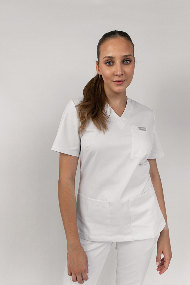Biała bluza medyczna damska